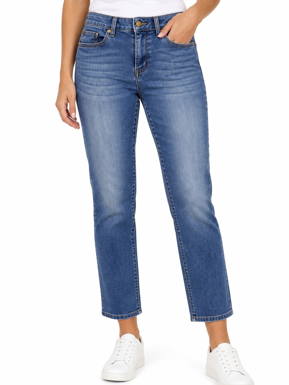 Two by Vince Camuto Jeans Womens 27/4 Blue Wash Straight Leg Cropped Denim